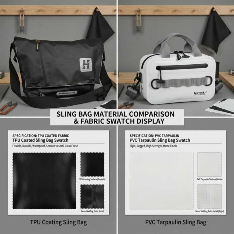 Vedenpitävä Sling Bag -materiaalien vertailuopas